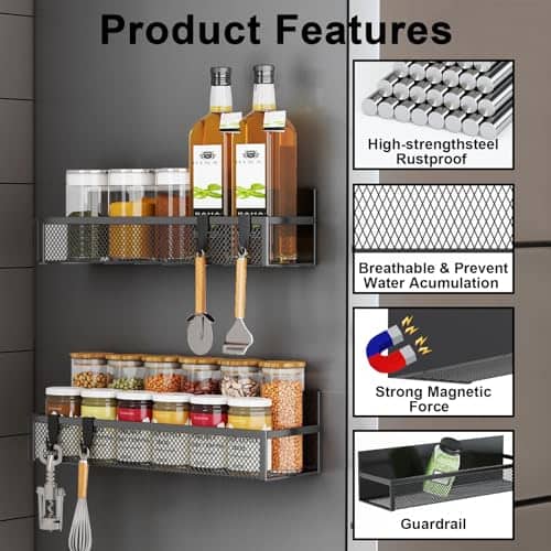 Vue detaillee 2 du produit Organisateur magnétique pour réfrigérateur Aufworld