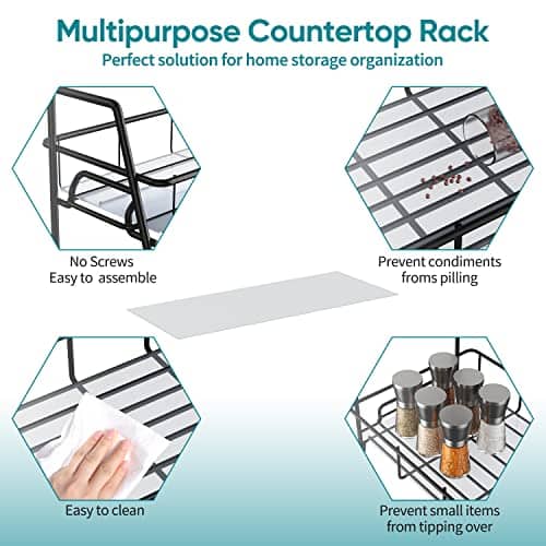 Vue detaillee 2 du produit Étagère à épices 2 niveaux noir mat — BOKIOVIN