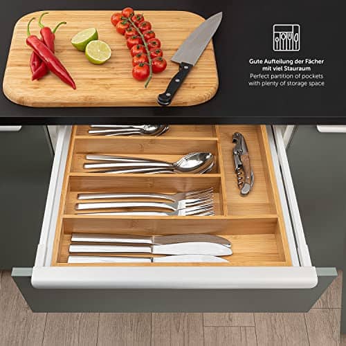 Vue detaillee 2 du produit Range couverts tiroir bambou 27 x 30 cm Blumtal
