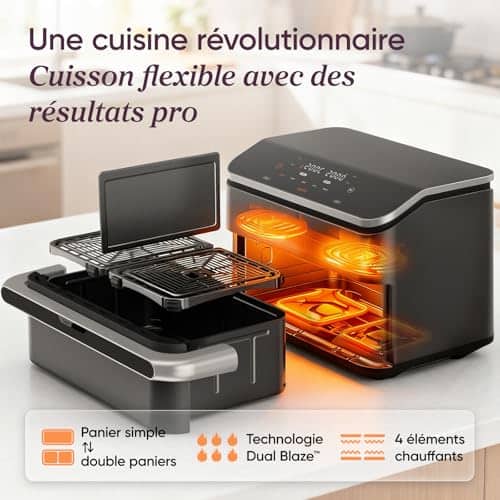 Vue detaillee 1 du produit Friteuse double COSORI grande capacité modulable COSORI
