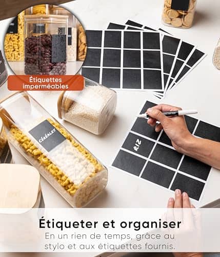 Vue detaillee 2 du produit Bocaux de conservation 6x1600ml hermétiques - Deco haus