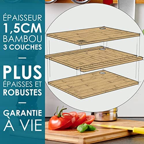 Vue detaillee 2 du produit Planches à découper en bambou durables LARHN