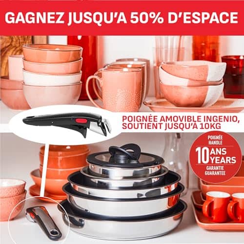 Vue detaillee 2 du produit Batterie de cuisine Ingenio empilable pratique Tefal